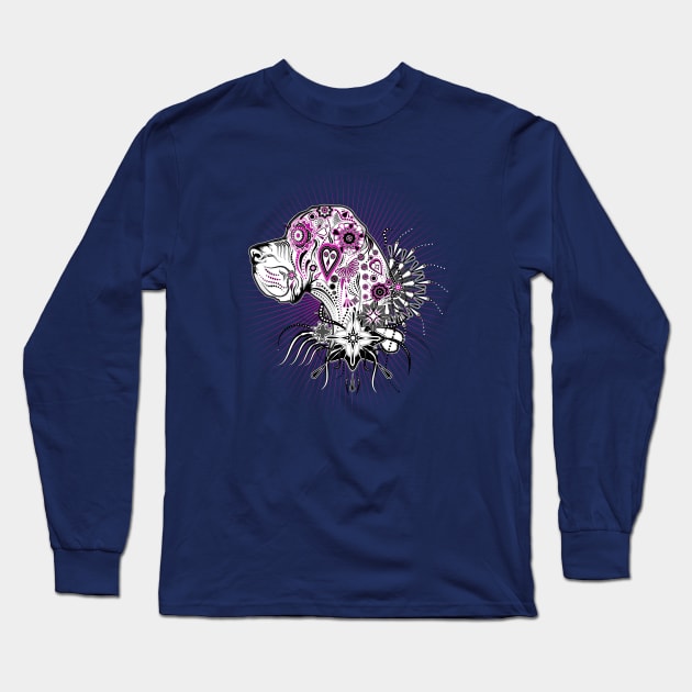 Sugarskull Great Dane Long Sleeve T-Shirt by doggenhaus